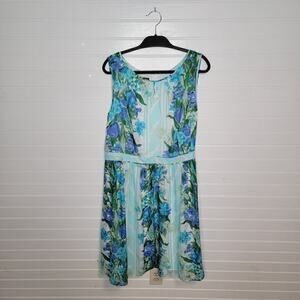 Talbots Size 18 Long Midi Dress Floral Garderncore Nature Preppy Formal Boho